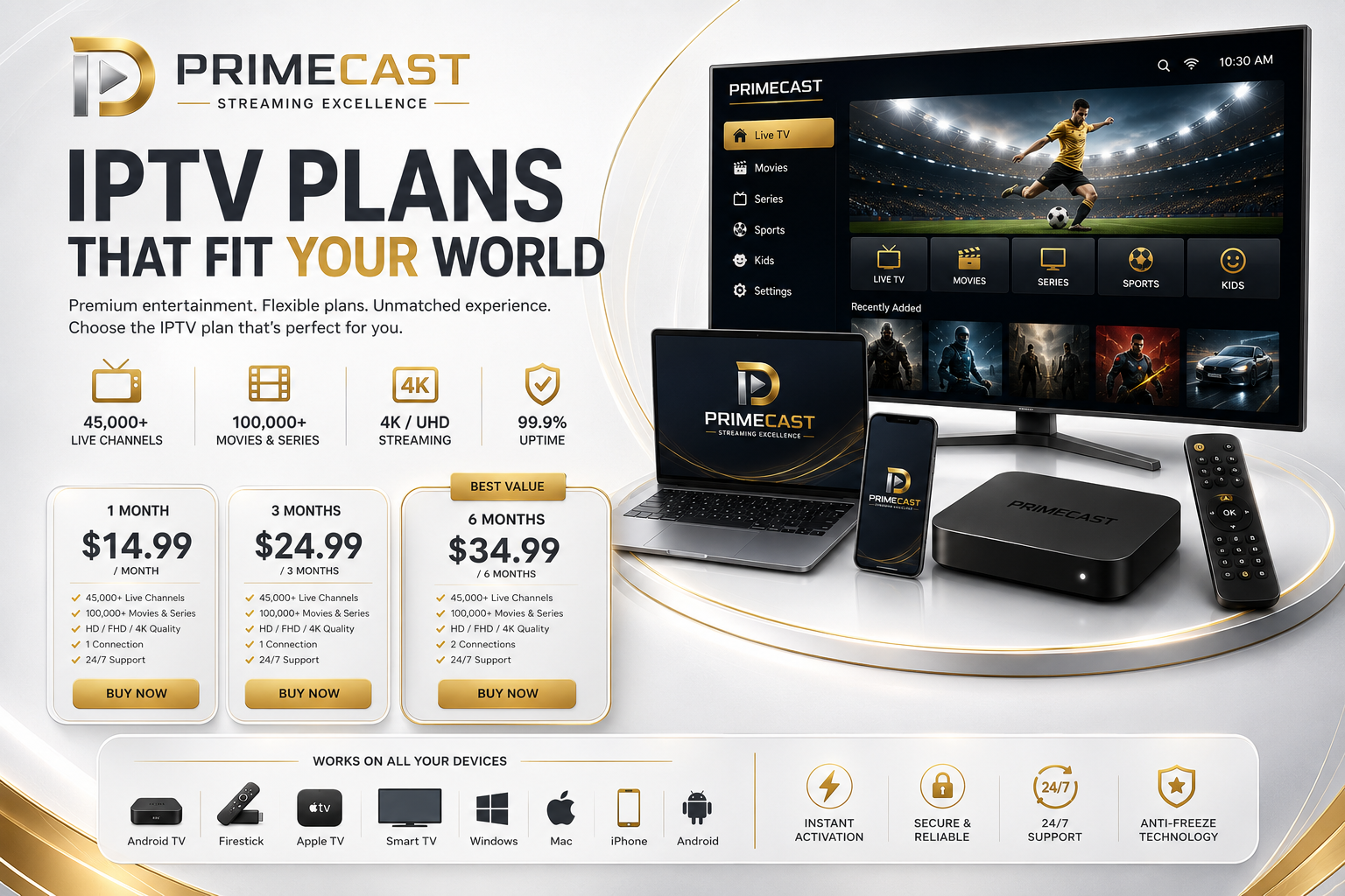 Sonix IPTV Plans and Pricing Best IPTV Plans 2026 from Sonix IPTV